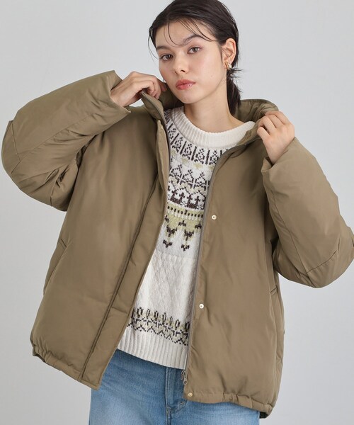 THE SHOP TK （ザ ショップ ティーケー ）の「【ぎゅっとされているような暖かさ】撥水中綿ブルゾン（その他アウター・レディース・アイボリー/ブラック/ブラウン系その他・12/13）」の3枚目の写真