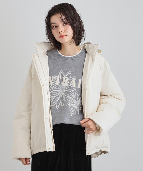 THE SHOP TK （ザ ショップ ティーケー ）の「【ぎゅっとされているような暖かさ】撥水中綿ブルゾン（その他アウター・レディース・アイボリー/ブラック/ブラウン系その他・12/13）」の4枚目の写真