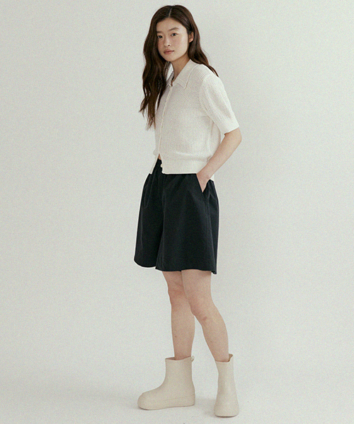 LINGSEOUL(リングソウル)の「open collar cotton knit-ivory(ニット/セーター・レディース・その他・FREE)」の2枚目の写真