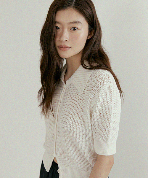 LINGSEOUL(リングソウル)の「open collar cotton knit-ivory(ニット/セーター・レディース・その他・FREE)」の3枚目の写真