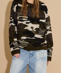 【UNISEX】HOODHOOD／エイリアンカモフラージュニット