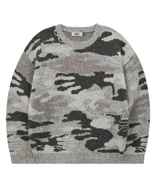 セール】【UNISEX】HOODHOOD／エイリアンカモフラージュニット（ニット