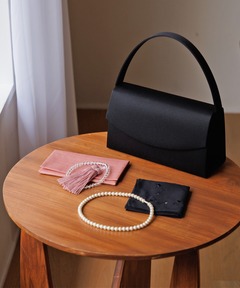 【喪服・礼服用】ブラックフォーマル雑貨・5点セット/バッグ・念珠・ふくさ・ネックレス・ハンカチ