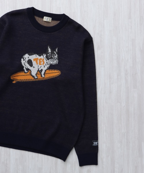 The Endless Summer(エンドレスサマー)の「【WEB / FLAG SHOP限定】TES JAPAN MADE TURN BUHI KNIT CN /クルーネックニット(ニット/セーター・メンズ・ブラック/グレー/ネイビー・LARGE/MEDIUM/X-LARGE/SMALL)」の2枚目の写真