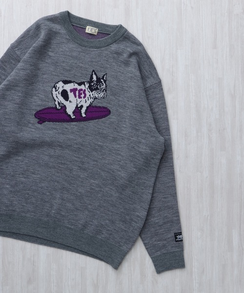 The Endless Summer(エンドレスサマー)の「【WEB / FLAG SHOP限定】TES JAPAN MADE TURN BUHI KNIT CN /クルーネックニット(ニット/セーター・メンズ・ブラック/グレー/ネイビー・LARGE/MEDIUM/X-LARGE/SMALL)」の3枚目の写真