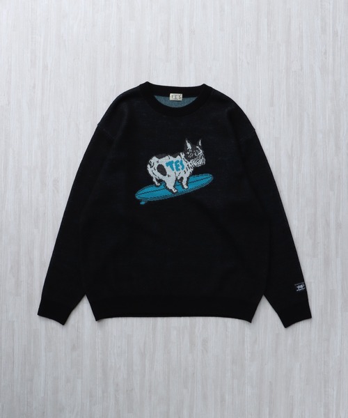The Endless Summer(エンドレスサマー)の「【WEB / FLAG SHOP限定】TES JAPAN MADE TURN BUHI KNIT CN /クルーネックニット(ニット/セーター・メンズ・ブラック/グレー/ネイビー・LARGE/MEDIUM/X-LARGE/SMALL)」の5枚目の写真