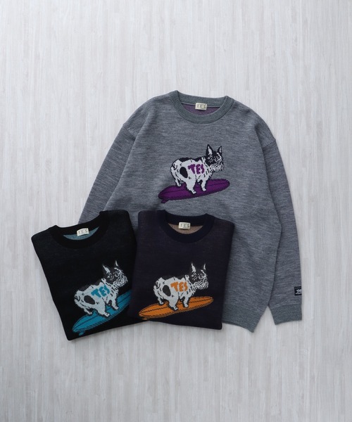 The Endless Summer(エンドレスサマー)の「【WEB / FLAG SHOP限定】TES JAPAN MADE TURN BUHI KNIT CN /クルーネックニット(ニット/セーター・メンズ・ブラック/グレー/ネイビー・LARGE/MEDIUM/X-LARGE/SMALL)」の4枚目の写真