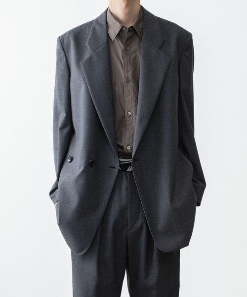 VEIN (ヴェイン)の「3/60 ハイツイスト ウールトロ オーバーJKT / 3/60 HIGH TWIST WOOL TRO OVER JKT(テーラードジャケット・メンズ・ブラック/グレー・2/1)」の1枚目の写真