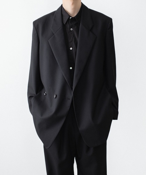 VEIN (ヴェイン)の「3/60 ハイツイスト ウールトロ オーバーJKT / 3/60 HIGH TWIST WOOL TRO OVER JKT(テーラードジャケット・メンズ・ブラック/グレー・2/1)」の2枚目の写真