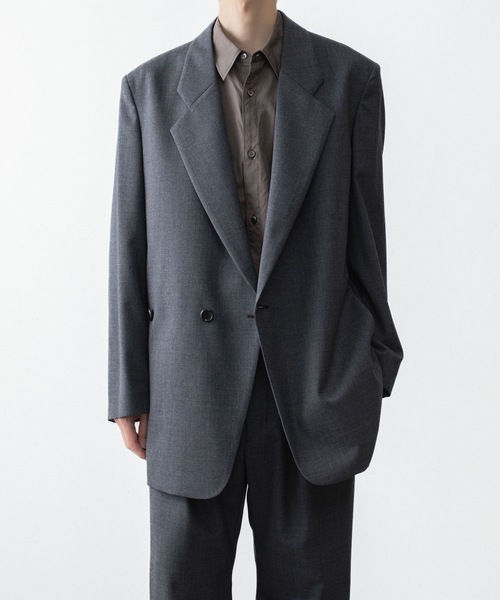 VEIN (ヴェイン)の「3/60 ハイツイスト ウールトロ オーバーJKT / 3/60 HIGH TWIST WOOL TRO OVER JKT(テーラードジャケット・メンズ・ブラック/グレー・2/1/4)」の3枚目の写真