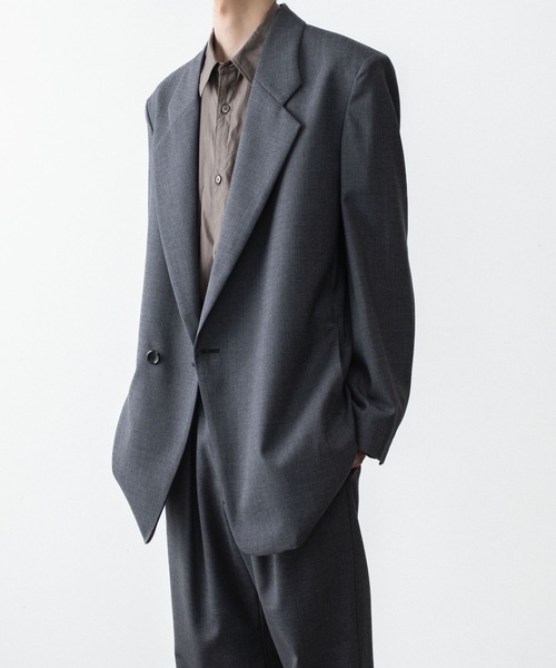 VEIN (ヴェイン)の「3/60 ハイツイスト ウールトロ オーバーJKT / 3/60 HIGH TWIST WOOL TRO OVER JKT(テーラードジャケット・メンズ・ブラック/グレー・2/1/4)」の4枚目の写真