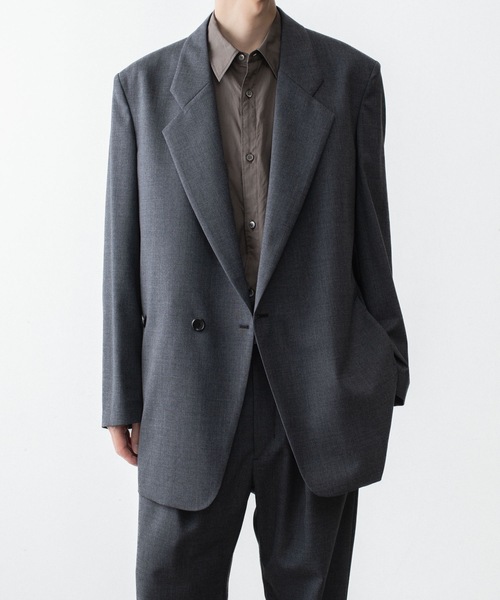 VEIN (ヴェイン)の「3/60 ハイツイスト ウールトロ オーバーJKT / 3/60 HIGH TWIST WOOL TRO OVER JKT(テーラードジャケット・メンズ・ブラック/グレー・2/1/4)」の5枚目の写真