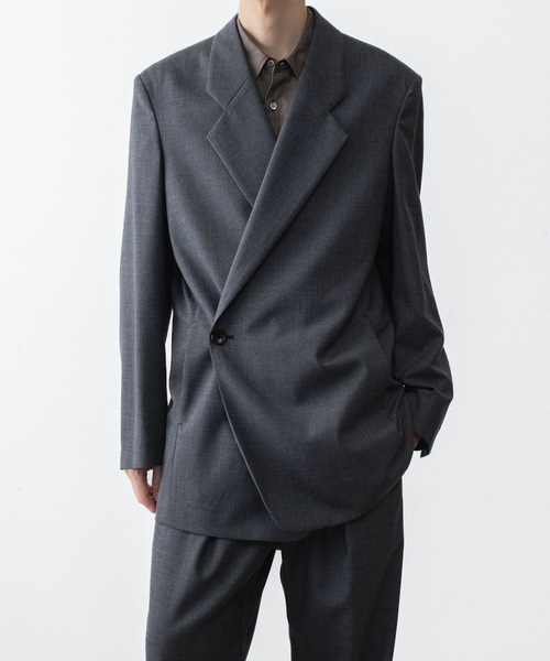 VEIN (ヴェイン)の「3/60 ハイツイスト ウールトロ オーバーJKT / 3/60 HIGH TWIST WOOL TRO OVER JKT(テーラードジャケット・メンズ・ブラック/グレー・2/1/4)」の9枚目の写真