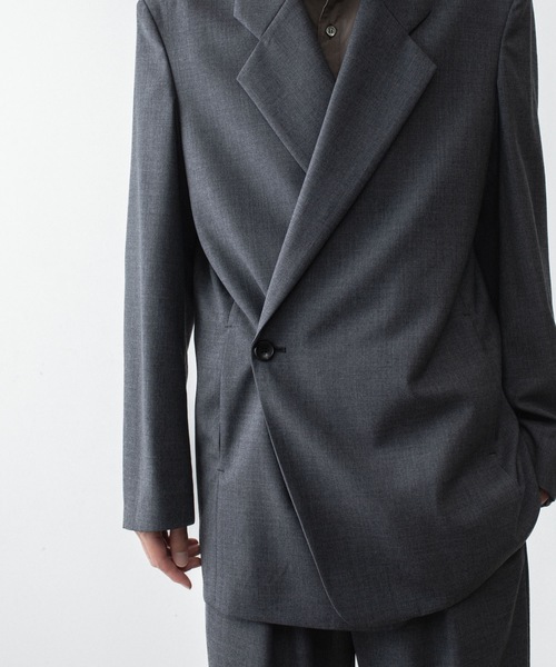 VEIN (ヴェイン)の「3/60 ハイツイスト ウールトロ オーバーJKT / 3/60 HIGH TWIST WOOL TRO OVER JKT(テーラードジャケット・メンズ・ブラック/グレー・2/1/4)」の10枚目の写真