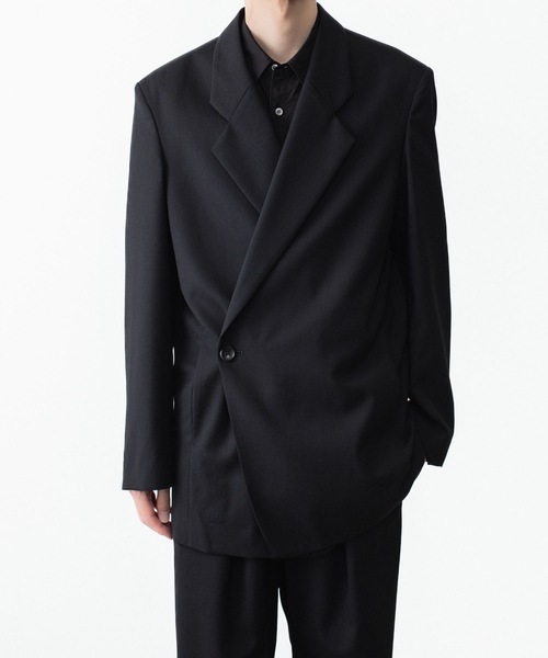 VEIN (ヴェイン)の「3/60 ハイツイスト ウールトロ オーバーJKT / 3/60 HIGH TWIST WOOL TRO OVER JKT(テーラードジャケット・メンズ・ブラック/グレー・2/1/4)」の22枚目の写真