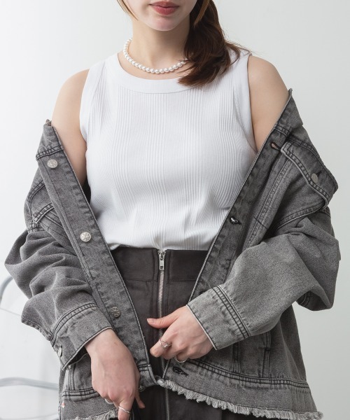 aity(アイティ)の「ランダムリブタンクトップ コットン100% 夏服(タンクトップ・レディース・ブラック/ホワイト/バーガンディー/ネイビー・M/L/LL)」の2枚目の写真