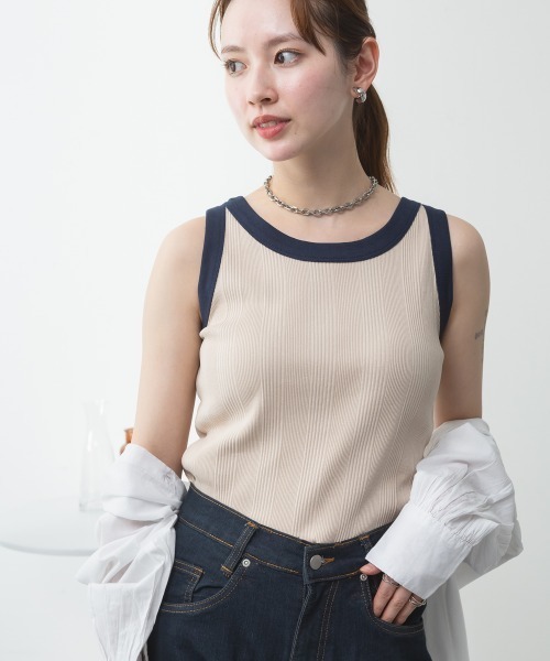 aity(アイティ)の「ランダムリブタンクトップ コットン100% 夏服(タンクトップ・レディース・ブラック/ホワイト/バーガンディー/ネイビー・M/L/LL)」の19枚目の写真