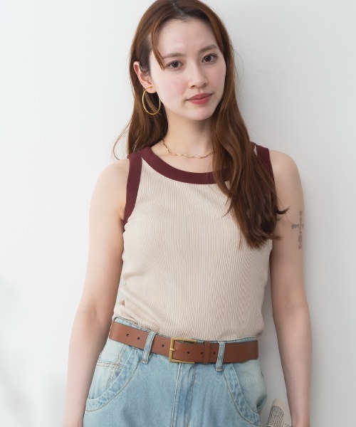 aity(アイティ)の「ランダムリブタンクトップ コットン100% 夏服(タンクトップ・レディース・ブラック/ホワイト/バーガンディー/ネイビー・M/L/LL)」の10枚目の写真