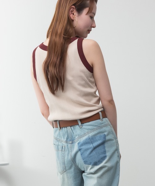 aity(アイティ)の「ランダムリブタンクトップ コットン100% 夏服(タンクトップ・レディース・ブラック/ホワイト/バーガンディー/ネイビー・M/L/LL)」の11枚目の写真