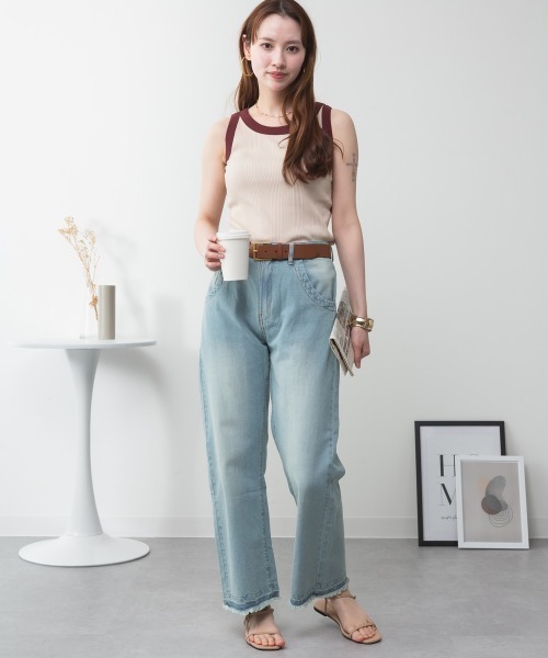 aity(アイティ)の「ランダムリブタンクトップ コットン100% 夏服(タンクトップ・レディース・ブラック/ホワイト/バーガンディー/ネイビー・M/L/LL)」の7枚目の写真