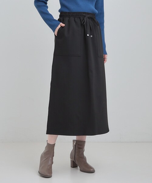 SHOO・LA・RUE（シューラルー）の「【あったか/S-LL】ベイカー風スカート（スカート・レディース・ブラック/オリーブ/ダークブラウン・01/02/03/04）」の5枚目の写真