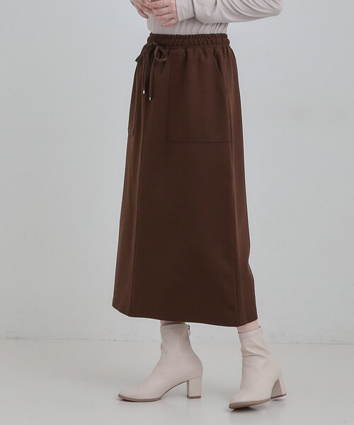 SHOO・LA・RUE（シューラルー）の「【あったか/S-LL】ベイカー風スカート（スカート・レディース・ブラック/オリーブ/ダークブラウン・01/02/03/04）」の13枚目の写真
