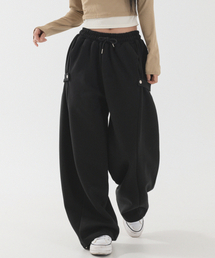 PIANER（ピアネール）の「スナップカーブバルーンスウェットパンツ（ブラック）（スウェットパンツ）」