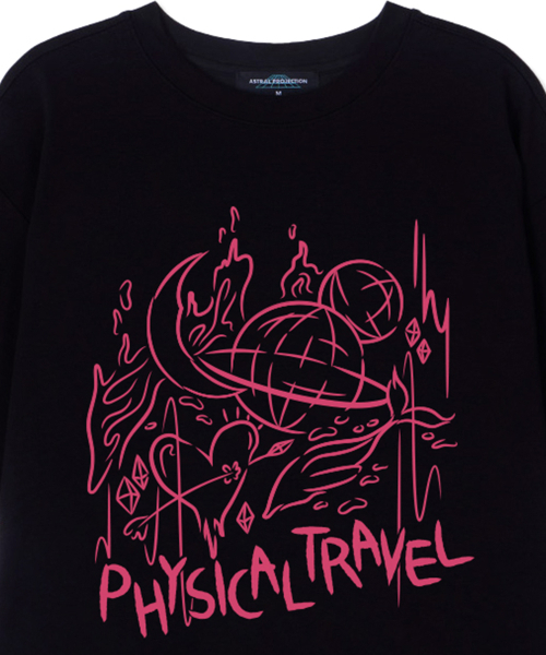 ASTRAL PROJECTION(アストラルプロジェクション)の「フィジカルトラベルスーピマコットンラウンドネック半袖Tシャツ_ブラック(Tシャツ/カットソー・メンズ・その他・LARGE/MEDIUM/X-LARGE)」の2枚目の写真