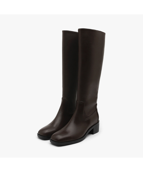 Avery スクエア ロングブーツ (5cm)