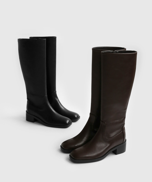 SAPPUN（サプン）の「Avery スクエア ロングブーツ (5cm)（ブーツ・レディース・ブラック/ブラウン・22.5cm/23cm/23.5cm/24cm/24.5cm/25cm/25.5cm）」の3枚目の写真
