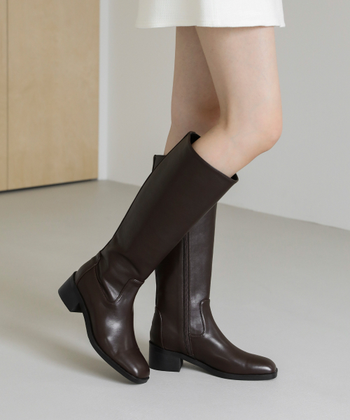 SAPPUN（サプン）の「Avery スクエア ロングブーツ (5cm)（ブーツ・レディース・ブラック/ブラウン・22.5cm/23cm/23.5cm/24cm/24.5cm/25cm/25.5cm）」の5枚目の写真