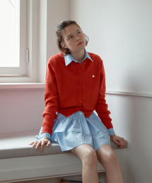 ANC BASIC ROUND CARDIGAN_RED