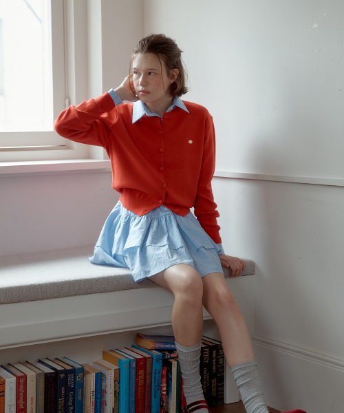 ANOETIC（アノエティック）の「ANC BASIC ROUND CARDIGAN_RED（カーディガン/ボレロ・レディース・レッド・FREE）」の2枚目の写真