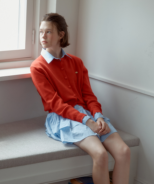 ANOETIC（アノエティック）の「ANC BASIC ROUND CARDIGAN_RED（カーディガン/ボレロ・レディース・レッド・FREE）」の3枚目の写真