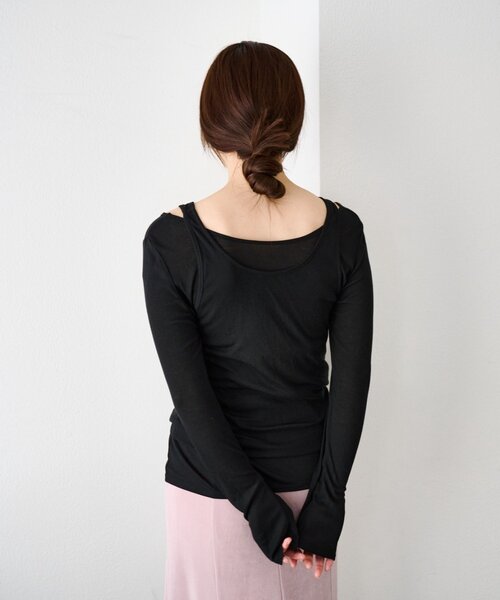 SHENERY（シーナリー）の「ビスチェレイヤードカットソー（Tシャツ/カットソー・レディース・オフホワイト/ブラック/グレー・FREE）」の11枚目の写真