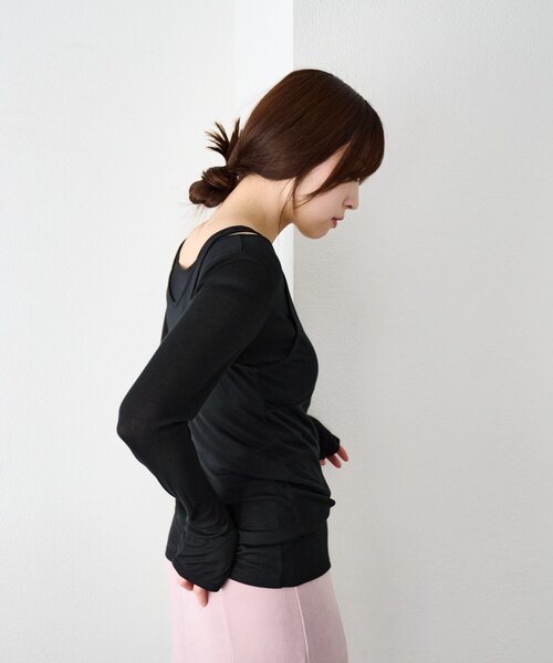 SHENERY（シーナリー）の「ビスチェレイヤードカットソー（Tシャツ/カットソー・レディース・オフホワイト/ブラック/グレー・FREE）」の12枚目の写真