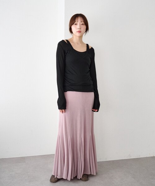 SHENERY（シーナリー）の「ビスチェレイヤードカットソー（Tシャツ/カットソー・レディース・オフホワイト/ブラック/グレー・FREE）」の14枚目の写真