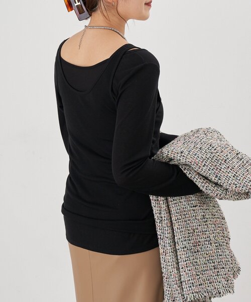 SHENERY（シーナリー）の「ビスチェレイヤードカットソー（Tシャツ/カットソー・レディース・オフホワイト/ブラック/グレー・FREE）」の18枚目の写真