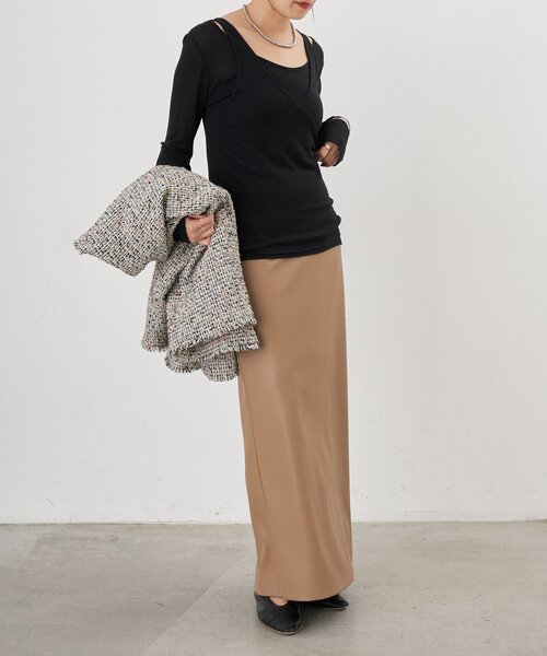 SHENERY（シーナリー）の「ビスチェレイヤードカットソー（Tシャツ/カットソー・レディース・オフホワイト/ブラック/グレー・FREE）」の21枚目の写真