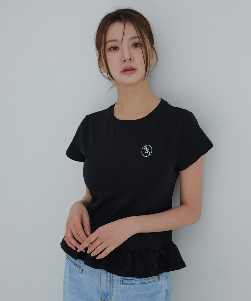AWESOME STUDIO(オーサムスタジオ)の「フリルレイヤード半袖Tシャツブラック(Tシャツ/カットソー・レディース・ブラック・FREE)」の3枚目の写真