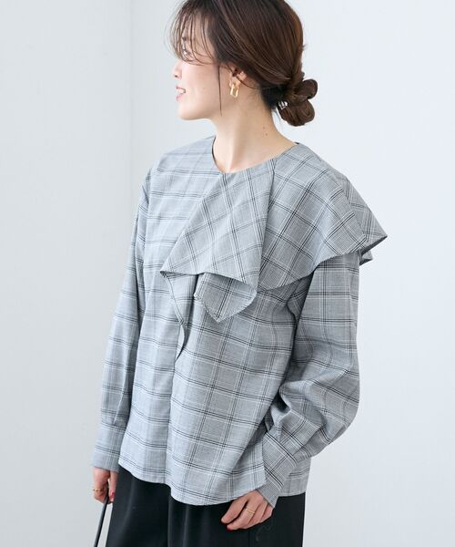 le.coeur blanc(ルクールブラン)の「アシメフリルケープチェックブラウス(シャツ/ブラウス・レディース・グレー系その他/ブラウン系その他2・38)」の20枚目の写真