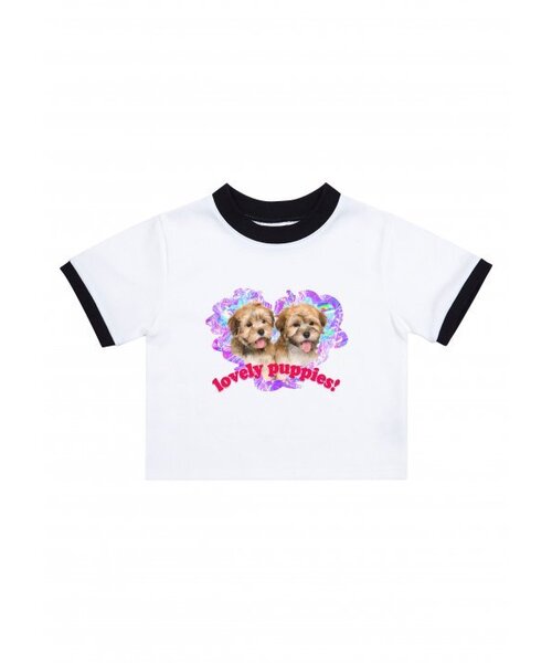 RADINEO(ラディネオ)の「ラブリーパピー ホワイト クロップトップ(Tシャツ/カットソー・レディース・その他・FREE)」の2枚目の写真