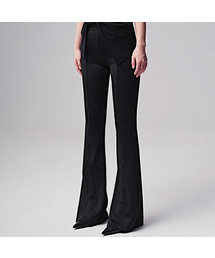 Agathe Piping Bootscut Pants BLACK