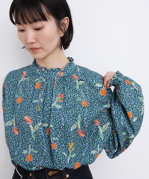 l'atelier du savon（アトリエドサボン）の「ちぎり絵のチューリッププリントブラウス（シャツ/ブラウス・レディース・レッド/グリーン・FREE）」の19枚目の写真