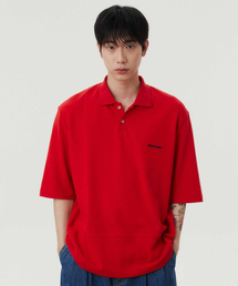 ブロックPKTシャツ_RED