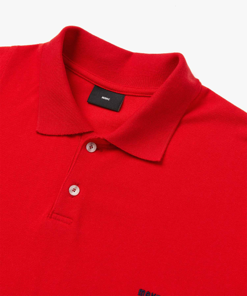 WMC（ダブリューエムシー）の「ブロックPKTシャツ_RED（ポロシャツ・メンズ・レッド・MEDIUM/LARGE/X-LARGE）」の2枚目の写真