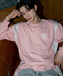 MAYOL（マイヨール）の「ロゴメッシュ長袖Tシャツ_ピンク（Tシャツ/カットソー）」