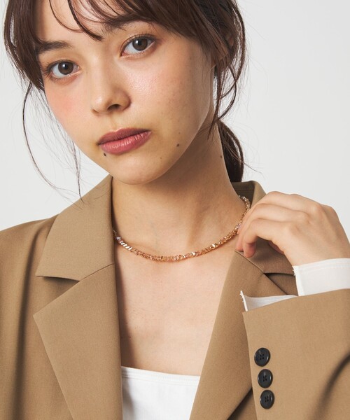 EMMEL REFINES（エメルリファインズ）の「＜EMMEL REFINES＞EM クリア ビーズ ネックレス（ネックレス・レディース・ライトピンク/ブラック/ベージュ・FREE）」の5枚目の写真