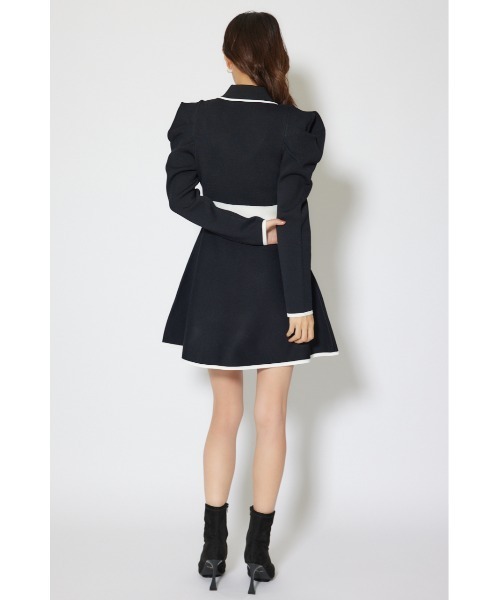 rienda(リエンダ)の「テーラードカラーミニフレアニットワンピース 冬服 春服(ワンピース・レディース・ライトブルー/ライトベージュ/ブラック・MEDIUM/SMALL)」の14枚目の写真