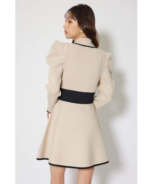 rienda(リエンダ)の「テーラードカラーミニフレアニットワンピース 冬服 春服(ワンピース・レディース・ライトブルー/ライトベージュ/ブラック・MEDIUM/SMALL)」の19枚目の写真